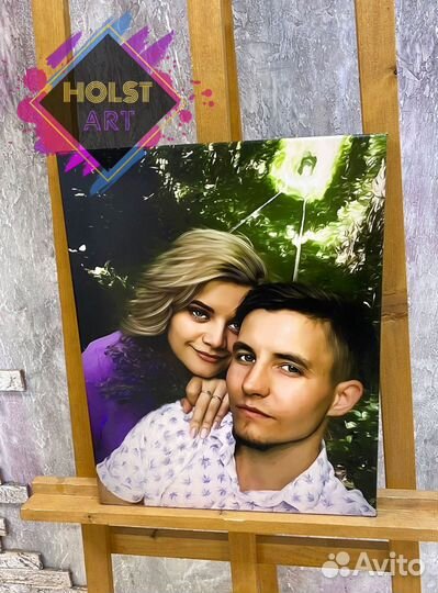 Портрет по фото на холсте