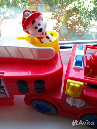 Машина пожарная+пожарник+пес/дерев.конструктор