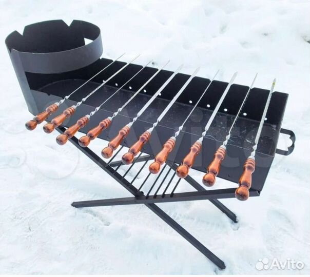 Мангал + 10 шампуров