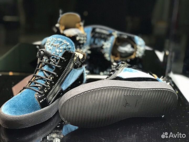 Кеды Giuseppe zanotti Black/White/Blue