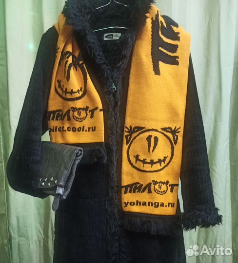 Y2K Неформальный, яркий тёплый шарф, винтаж из 90х