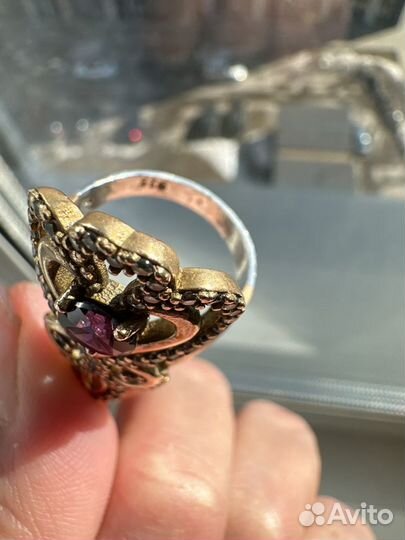 Серебряное кольцо женское с бриллиантом