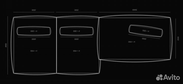Диван 4400х1600 мм