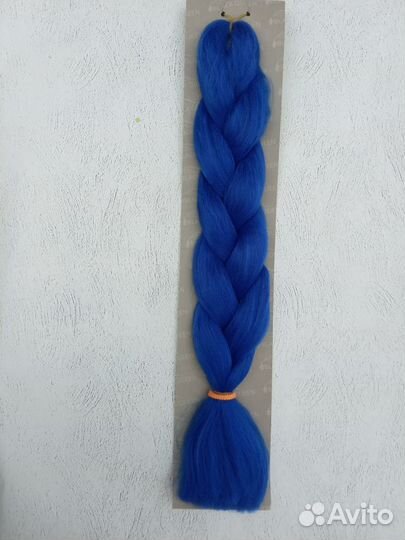 Канекалон одноцветный премиум 60 см jumbo синий