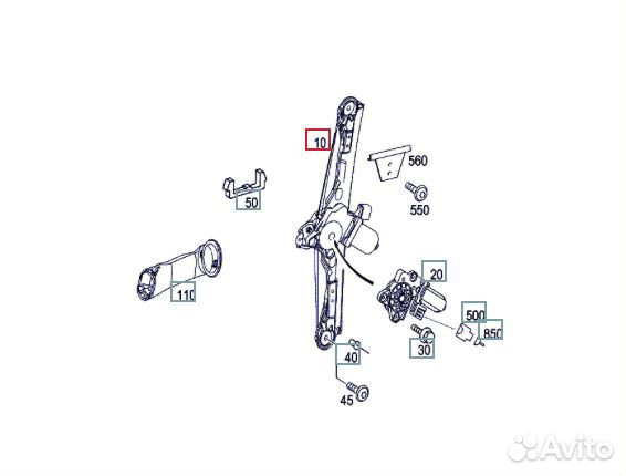 Стеклоподъемник задний левый Mercedes-Benz W211