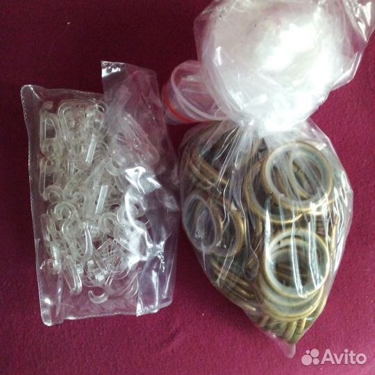 Кольца и крючки для металлической гардины