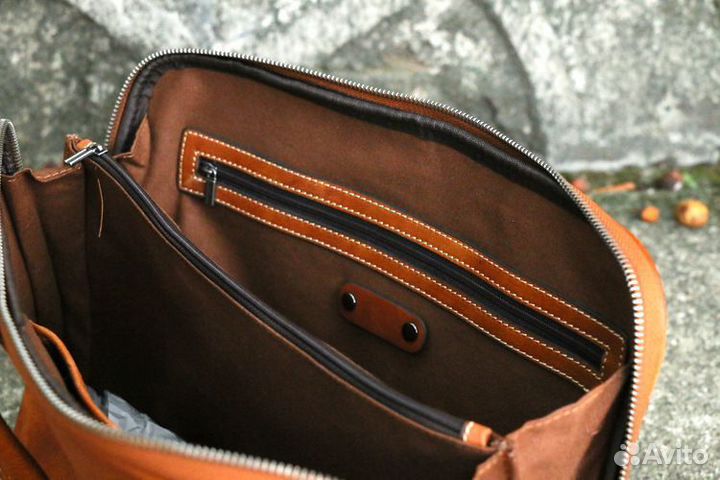 Кожаная сумка формат А4