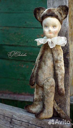 Авторские теддидоллы из антикварных тканей