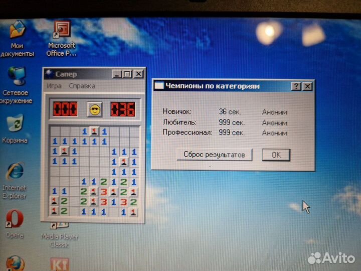 Раритетный ноутбук Toshiba на Windows XP