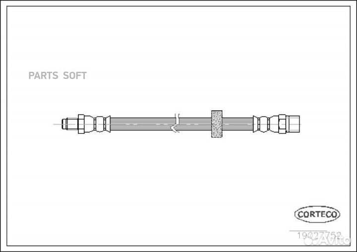 Corteco 19027752 19027752 шланг тормозной задний L