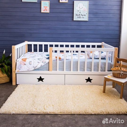 Кроватка детская берёза с бортиком сингл