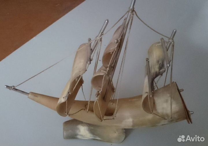Корабль подарок сувенир поделка рог ручная работа