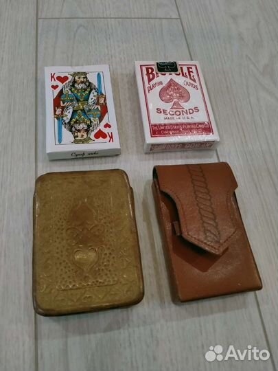 Карты игральные Россия, США и кожаные чехлы
