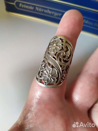 Винтаж серебро 925 кокошник клеймо 18 рр кольцо