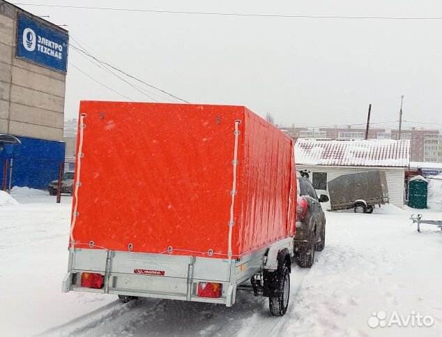 Оцинк. прицеп для л/а 3.5х1.5х1.5 оранжевый тент