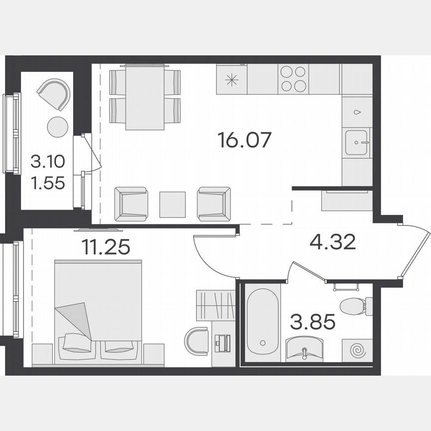 1-к. квартира, 37 м², 14/15 эт.