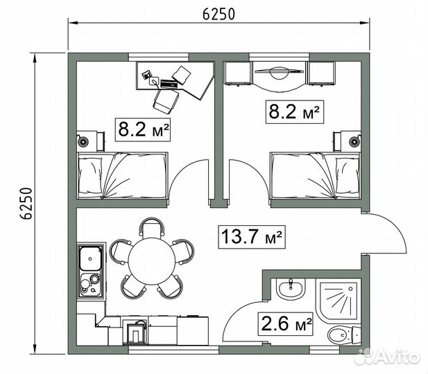 Каркасный дом/дачный дом 40м2