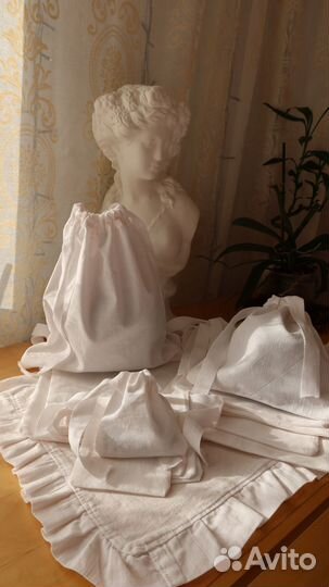 Упаковка хлопковые экомешочки из бязи 19 на 24см