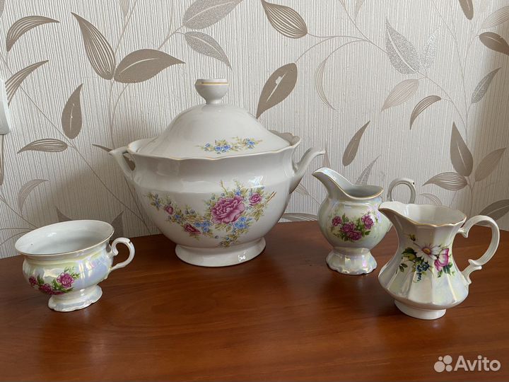 Коростенский фарфор супница, сливочник