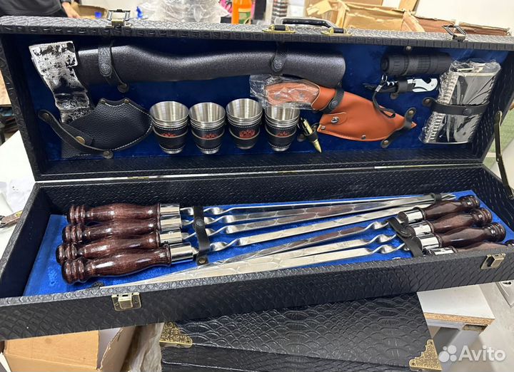 Набор из шампуров в кейсе подарочный