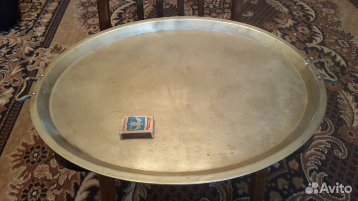 Мельхиоровый поднос 19 век