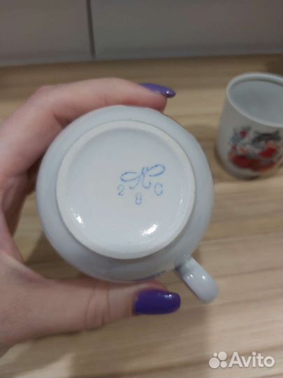 Кувшин (молочник) и 4 бокала набор УССР