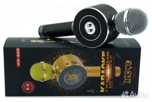Беспроводной караоке микрофон светящийся WS-668