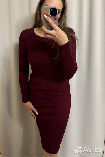 Платье длинное с длинным рукавом Бордо L oodjii