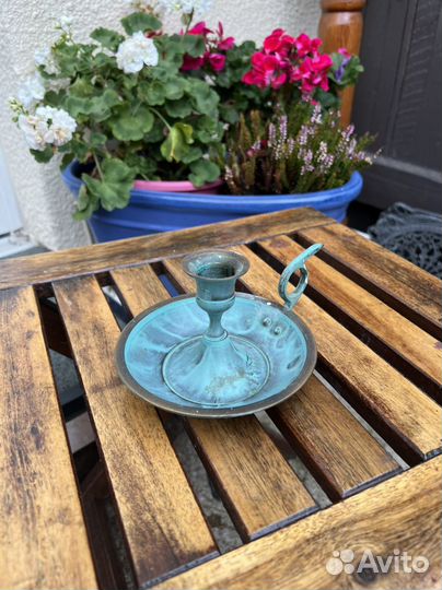 Винтажный Английский Латунный подсвечник