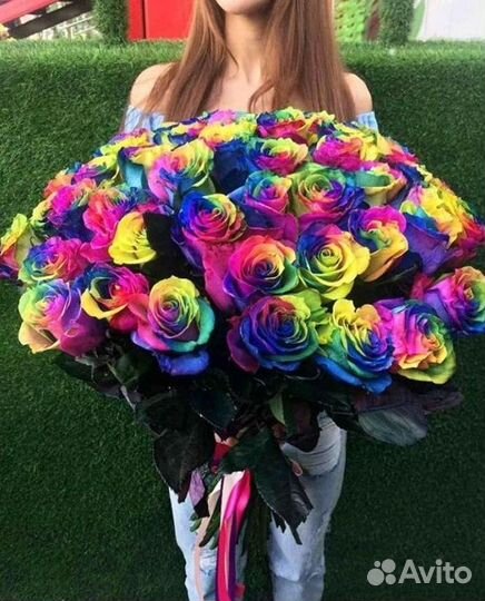Радужные розы. Цветы Букеты с доставкой