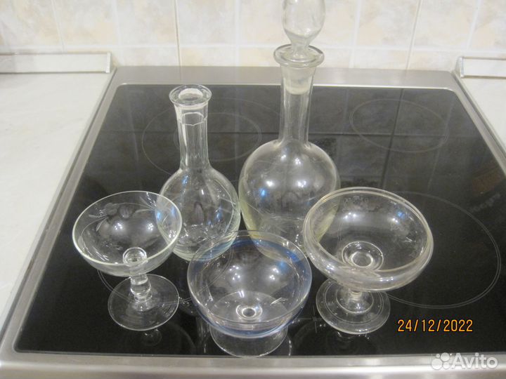 Старинные, редкие винтажные графин и креманка