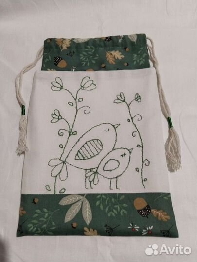 Подарочный мешочек с вышивкой