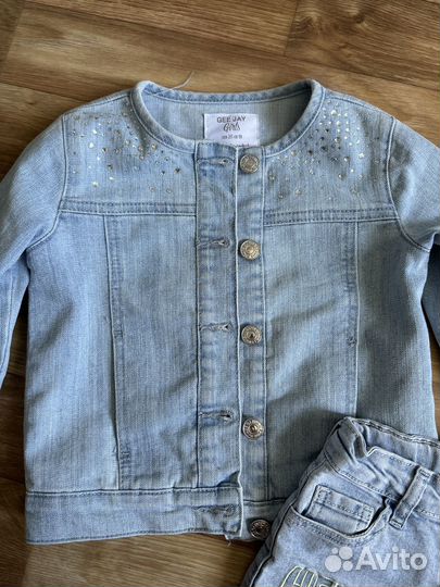 Джинсы и куртка на девочку