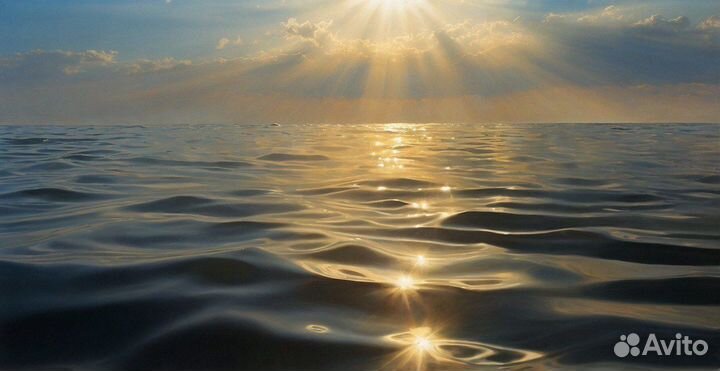 Картины маслом морская янтарная гладь