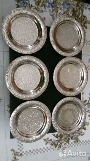 Мельхиоровые подстаканники с блюдцем