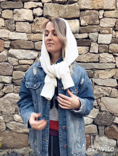 Шарф трикотажный ручная работа