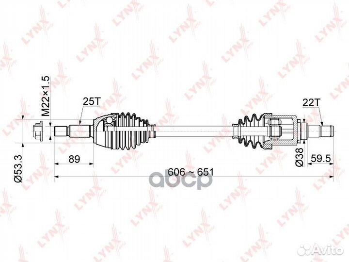 Привод в сборе перед лев CD1047 lynxauto