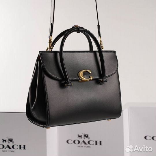Сумка coach broome 2 цвета натуральная пресс кожа