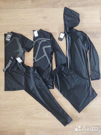 Рашгарды, тайтсы, футболки, шорты, олимпийки