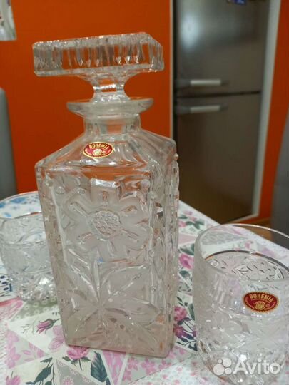 Набор штоф и стаканы Богемия