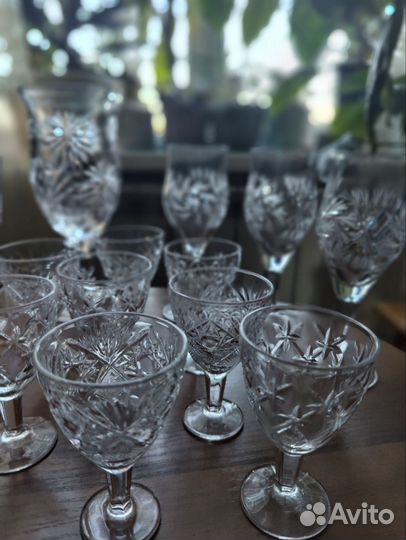 Хрустальные фужеры бокалы рюмки СССР