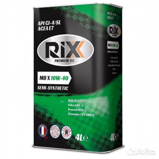 Rixx MD X SAE 10W-40 API CI-4/SL acea E7