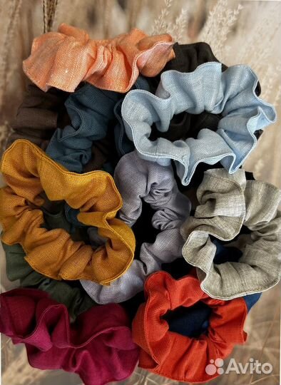 Резинка для волос из натурального льна