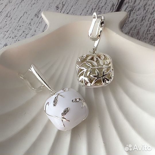 Серьги эмаль premium