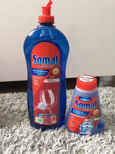 Таблетки и ополаскиватель Somat для ппм