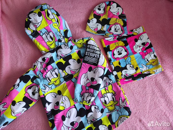 Ветровка для девочки 104 шапочка и снуд