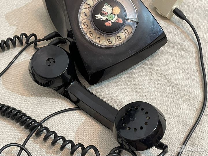 Телефон дисковый черный - Винтаж