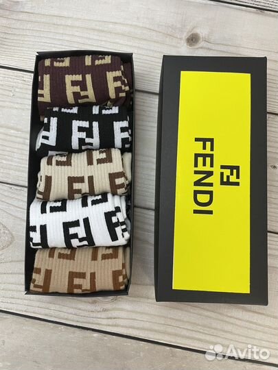 Носки женские Fendi 5 пар и коробка комплект