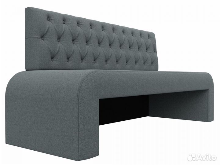 Диван кухонный прямой Кармен Люкс, рогожка, амур серый