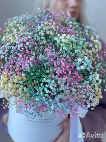 В наличии гипсофила разных цветов